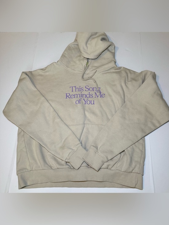 Tops - Lonely Ghost This Song Reminds Me Of You Hoodie Tan Purple Cream Size XL